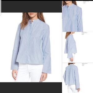 Madewell striped poplin bell sleeve top